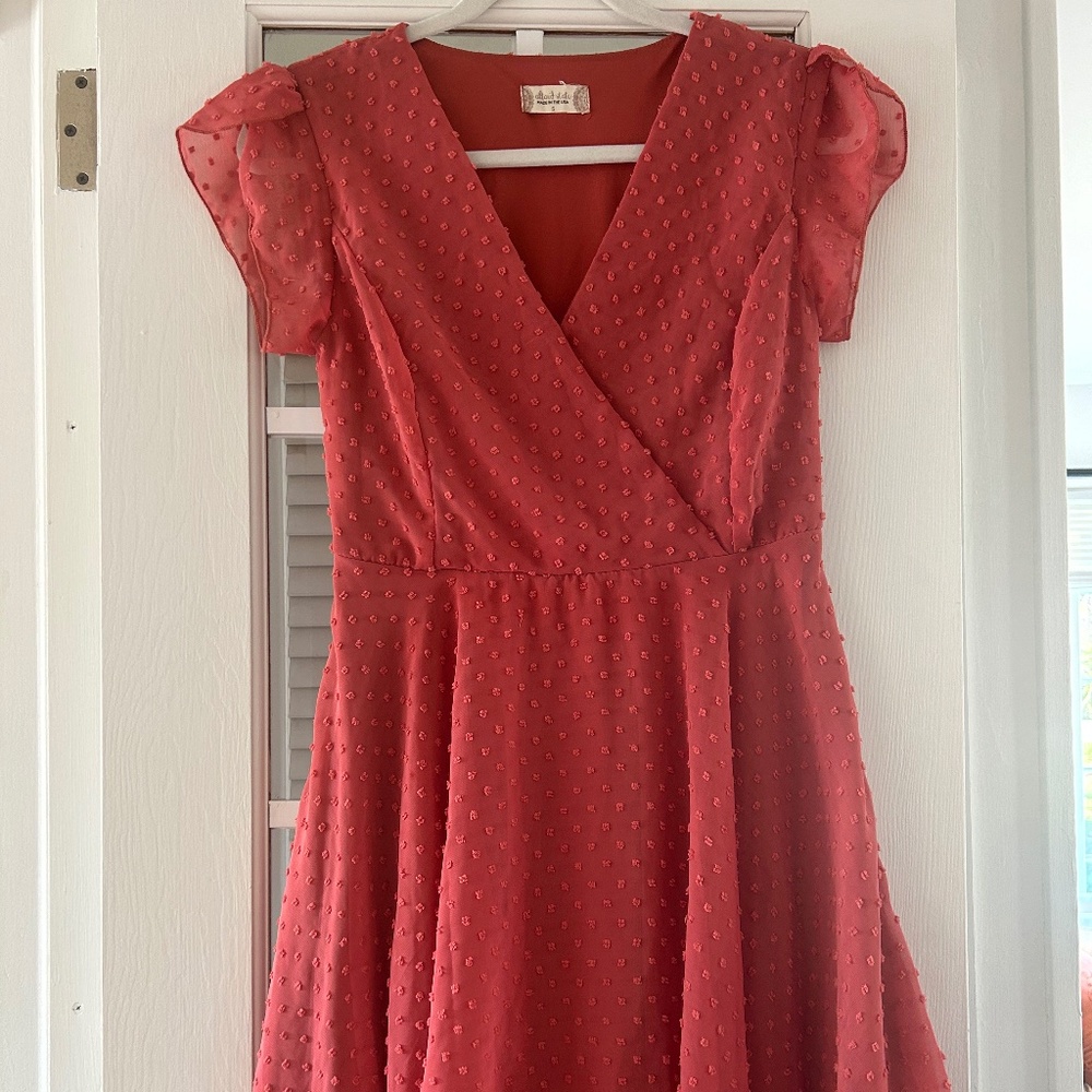 Altar'd State Knee Length Peach Dress